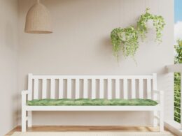 vidaXL Garden Bench Cushion Leaf Pattern 78.7"x19.7"x2.8" Fabric