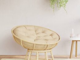 vidaXL Round Cushion Beige Ø 39.4"x4.3" Oxford Fabric