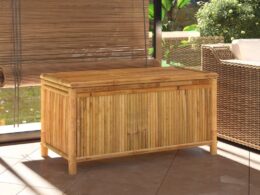 vidaXL Patio Storage Box 43.3"x20.5"x21.7" Bamboo