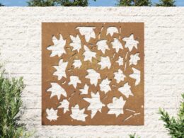 vidaXL Patio Wall Decoration 21.7"x21.7" Corten Steel Maple Leaf Design