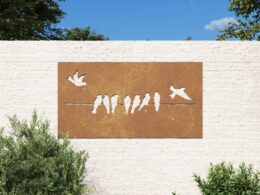 vidaXL Patio Wall Decoration 41.3"x21.7" Corten Steel Bird Design