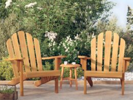 vidaXL Patio Adirondack Chairs 2 pcs 31.1"x37.4"x36.2" Solid Wood Teak