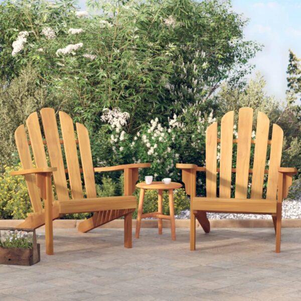 vidaXL Patio Adirondack Chairs 2 pcs 31.1"x37.4"x36.2" Solid Wood Teak