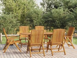 vidaXL 7 Piece Patio Dining Set Solid Wood Teak