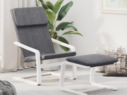 vidaXL Relaxing Chair with Footstool Dark Gray Fabric