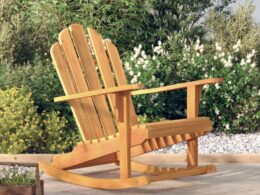 vidaXL Patio Adirondack Rocking Chair 31.1"x39.4"x40.6" Solid Wood Teak