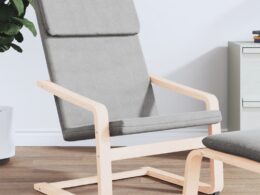 vidaXL Relaxing Chair Light Gray Fabric
