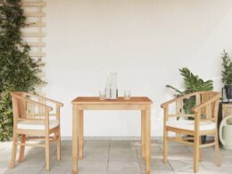 vidaXL 3 Piece Patio Dining Set Solid Wood Teak