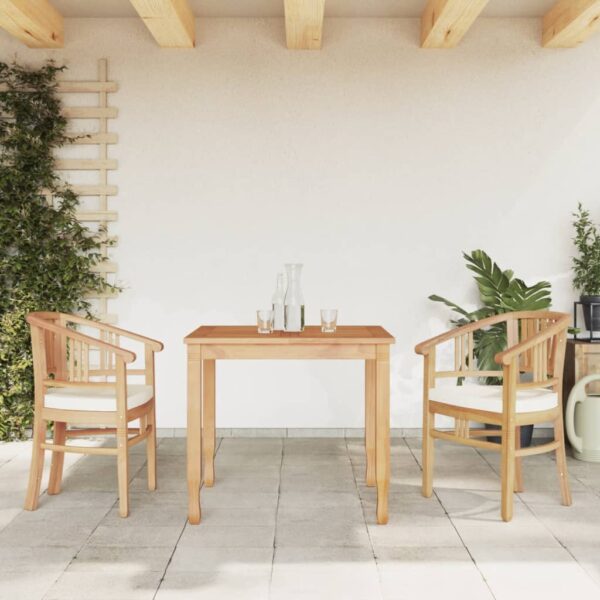 vidaXL 3 Piece Patio Dining Set Solid Wood Teak