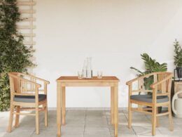 vidaXL 3 Piece Patio Dining Set Solid Wood Teak