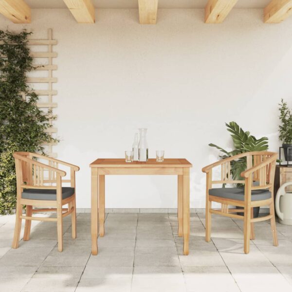 vidaXL 3 Piece Patio Dining Set Solid Wood Teak