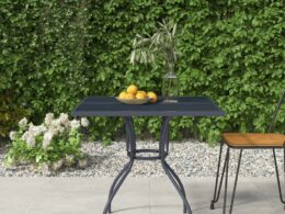 vidaXL Patio Table Anthracite 31.5"x31.5"x28.5" Steel Mesh