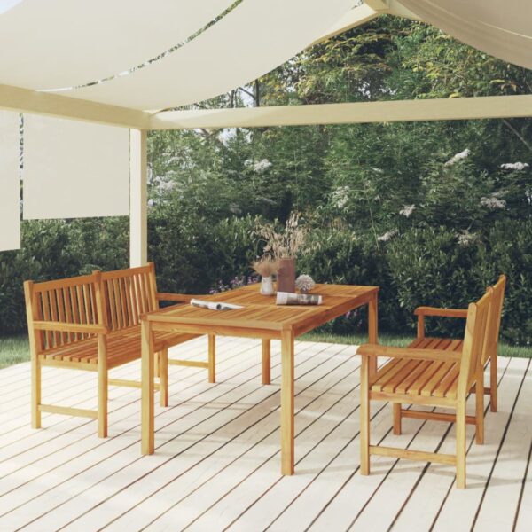 vidaXL 3 Piece Patio Dining Set Solid Wood Teak
