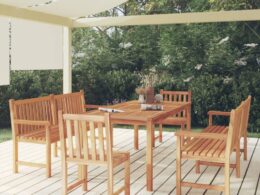 vidaXL 5 Piece Patio Dining Set Solid Wood Teak
