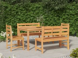vidaXL 5 Piece Patio Dining Set Solid Wood Teak