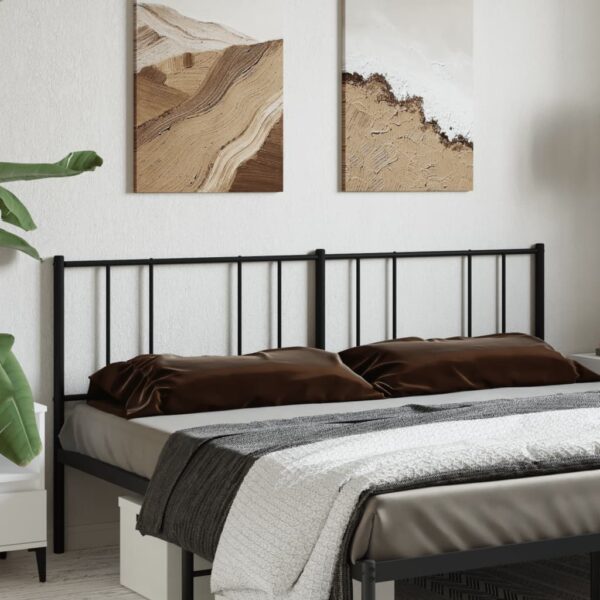 vidaXL Metal Headboard Black 70.9"