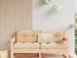 vidaXL Patio Chairs with Cushions 2 pcs Solid Wood Pine