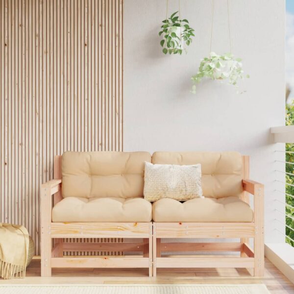 vidaXL Patio Chairs with Cushions 2 pcs Solid Wood Pine