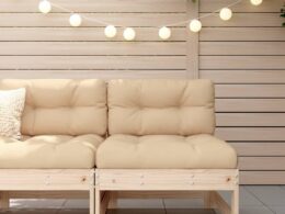 vidaXL Patio Middle Sofa Solid Wood Pine