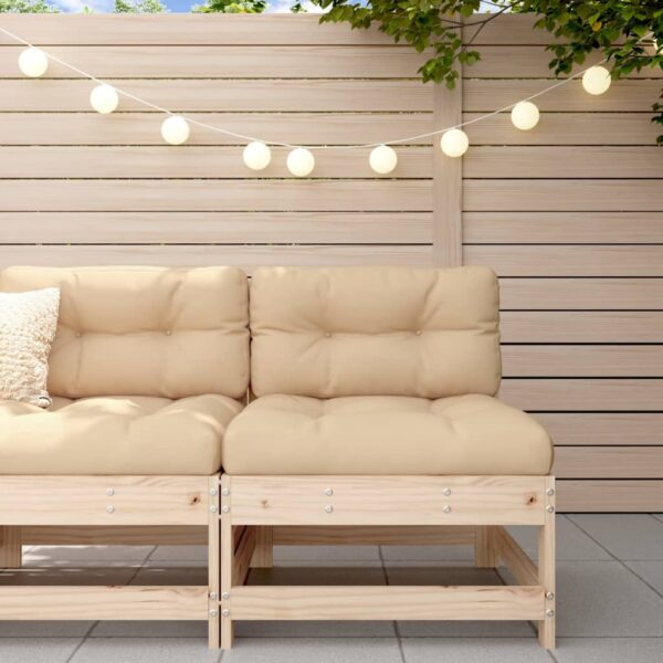 vidaXL Patio Middle Sofa Solid Wood Pine