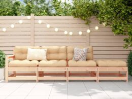 vidaXL 4 Piece Patio Lounge Set Solid Wood Pine