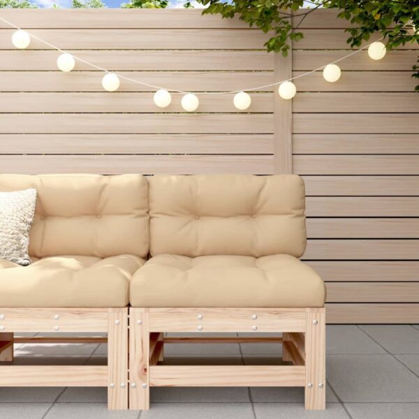 vidaXL Patio Middle Sofa Solid Wood Pine