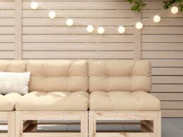 vidaXL Patio Middle Sofas 2 pcs Solid Wood Pine