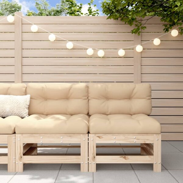 vidaXL Patio Middle Sofas 2 pcs Solid Wood Pine