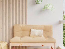 vidaXL Patio Middle Sofa 47.2"x31.5" Solid Wood Pine