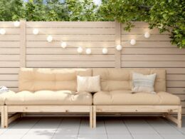 vidaXL Patio Middle Sofas 2 pcs 47.2"x31.5" Solid Wood Pine