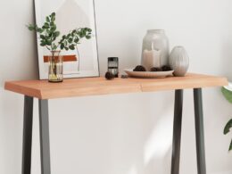 vidaXL Table Top Light Brown 47.2"x19.7"x(0.8"-2.4") Treated Solid Wood Live Edge