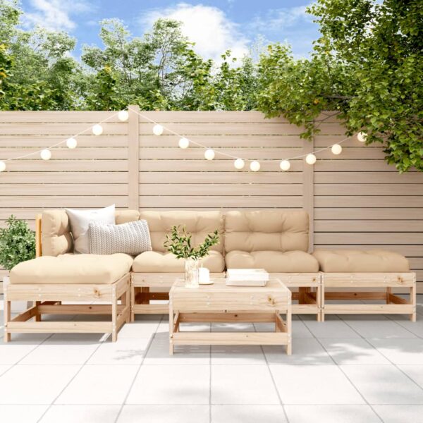 vidaXL 6 Piece Patio Lounge Set Solid Wood Pine