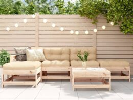 vidaXL 6 Piece Patio Lounge Set Solid Wood Pine