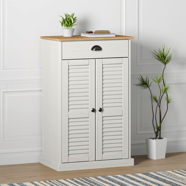 vidaXL Shoe Cabinet VIGO White 23.6"x13.8"x37.8" Solid Wood Pine