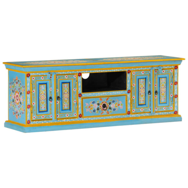 vidaXL TV Stand Blue 43.3"x11.8"x15.7" Solid Wood Mango