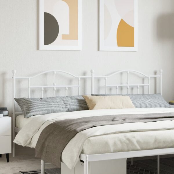 vidaXL Metal Headboard White 76"