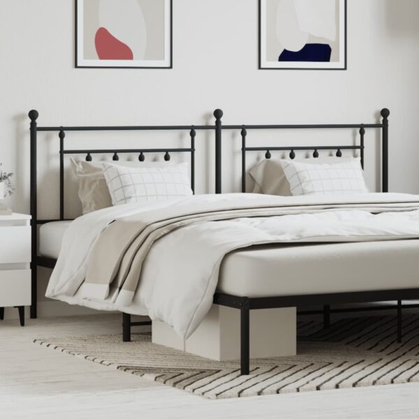 vidaXL Metal Headboard Black 76"