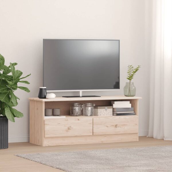 vidaXL TV Stand with Drawers ALTA 39.4"x13.8"x16.1" Solid Wood Pine