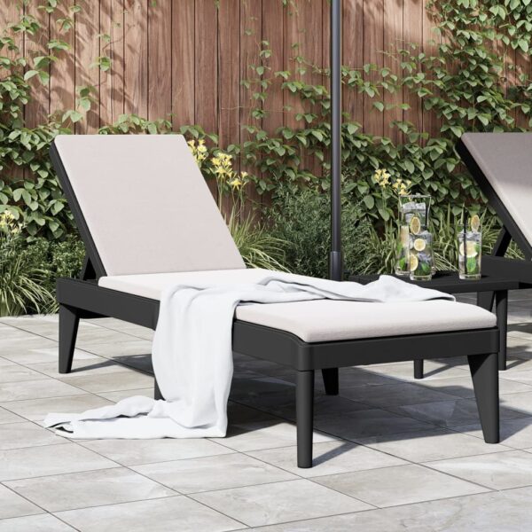 vidaXL Sun Lounger Anthracite 73.2"x23.6"x11.4" PP