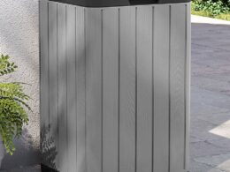 vidaXL Outdoor Garbage Bin Gray 15"x15"x25.6" PP
