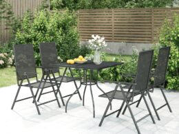vidaXL 5 Piece Patio Dining Set Anthracite Steel