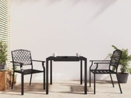vidaXL 3 Piece Patio Dining Set Anthracite Steel