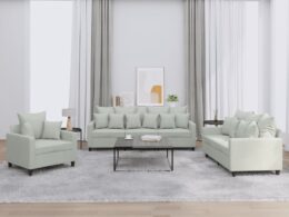 vidaXL 3 Piece Sofa Set with Cushions Light Gray Velvet