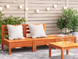 vidaXL Patio Sofa 3-Seater Wax Brown Solid Wood Pine