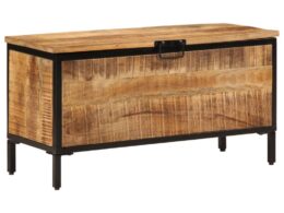vidaXL Storage Box 32.3"x11.8"x16.9" Solid Rough Wood Mango