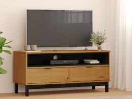 vidaXL TV Stand FLAM 43.3"x15.7"x19.7" Solid Wood Pine