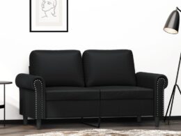 vidaXL 2-Seater Sofa Black 47.2" Faux Leather