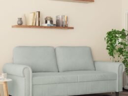vidaXL 2-Seater Sofa Light Gray 55.1" Velvet