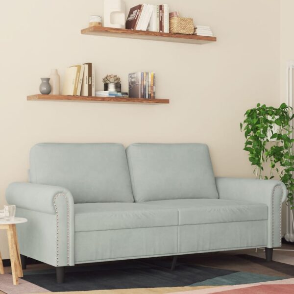 vidaXL 2-Seater Sofa Light Gray 55.1" Velvet