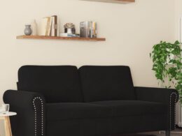 vidaXL 2-Seater Sofa Black 55.1" Velvet